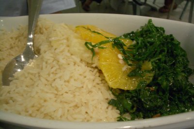 Rice, oranges, and kale